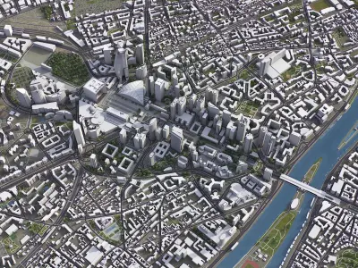 Paris - La Defense Low-poly 3D model