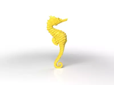 Seahorse Low Poligonal Low-poly 3D model