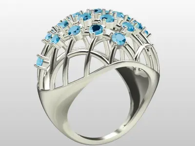 Fancy ladies air mesh ring 3D print model