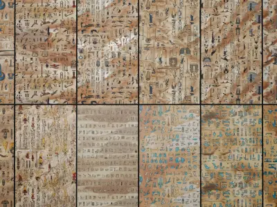 12 Egyptian Hieroglyphs Seamless Textures Texture
