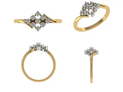 Light Weight Diamond Ring  3D model
