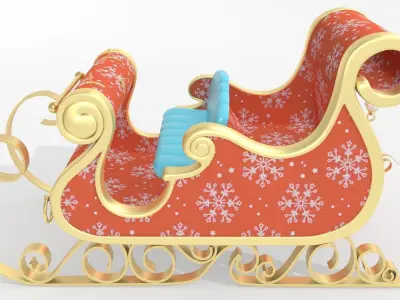 Santa Claus Sleigh 3D model