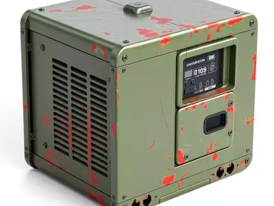 Worn Military Portable Power Generator Low-poly 3D model