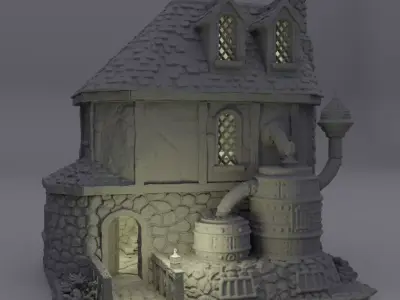 Alchemist House Tabletop Terrain 28 MM 3D print model