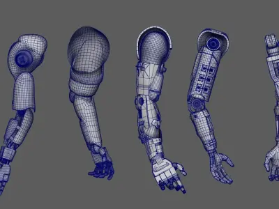 Hard Surface Robot Arms pack 3D model 3D model