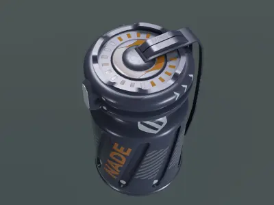 Sci-Fi Grenade 3D Model Pack Damaged and Clean  Game Ready Low-poly 3D model