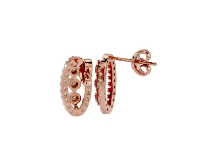 Light Minimalist Diamond Earrings 3D print model 4