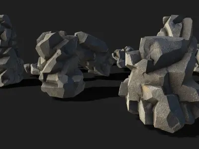 Mountain cliff Rocks - PBR Pack 02 Low-poly 3D model