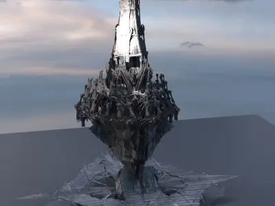 Bermuda Triangle pyramid tower 3D model