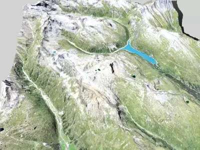 Mountain landscape Zervreilahorn Swiss Lepontine Alps 3D model