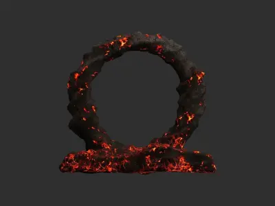 Stone Portal - Lava Low-poly 3D model