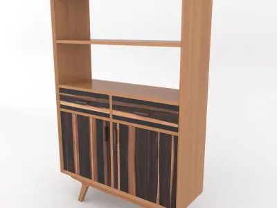 Mid-Century Modern Bookshelves 150 Oslo Low-poly 3D model