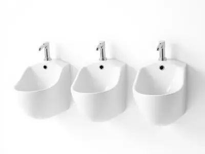 Modern White Urinal model pack Low-poly 3D model