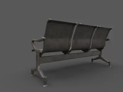 Street Bench Pack 4 Low-poly 3D model