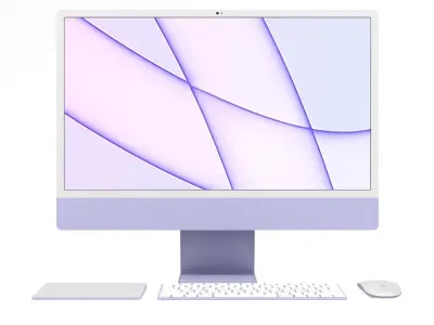 Apple iMac 24 inch 2021 Purple Low-poly 3D model