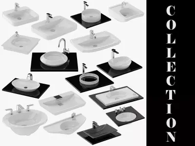 16 Lavatories Collection 3D model