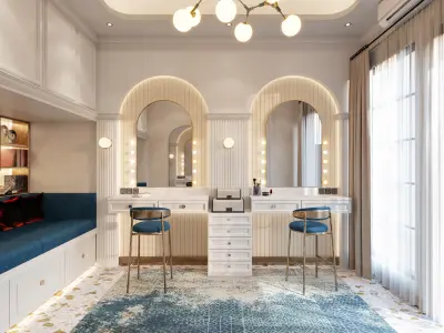 Studio MakeUp Salon Blender - Fbx  - Obj  3D model