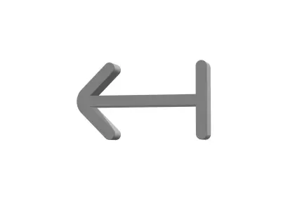 3d arrow from left Low-poly 3D model