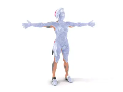 Neon Punk Character model pack Low-poly 3D model