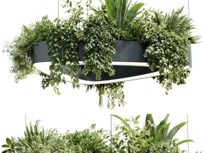 Triangle pot light pendant - plant light hanging 37  3D model