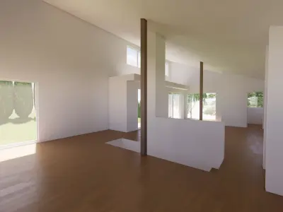 Residential House Exterior and Interior Model Low-poly 3D model