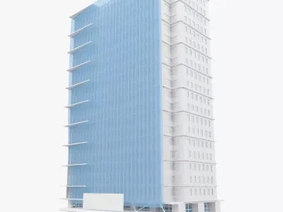 building low poly 3 office with windows Low-poly 3D model