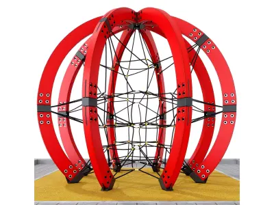 Children play rope complex Sphere 3D model