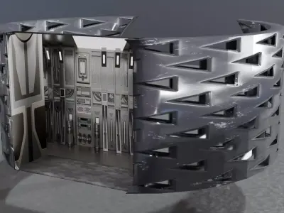 Low Poly Sci-Fi Bracelet Lando Low-poly 3D model