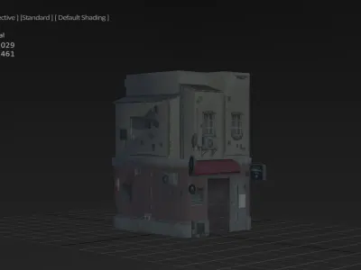 JP-Style urban structure Low-poly 3D model