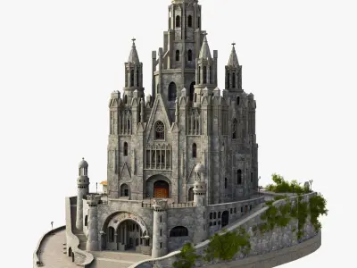 Temple Expiatori del Sagrat Cor Tibidabo 3D model