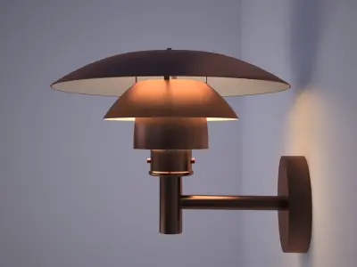 Copper Exterior Wall Light PH 4 53 Louis Poulsen Low-poly 3D model