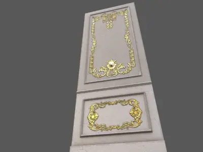 Old Victorian Wall Low-poly 3D model