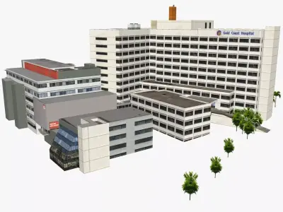 Southport District Hospital Low-poly 3D model