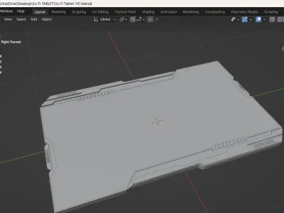 Sci Fi Tablet Low-poly 3D model