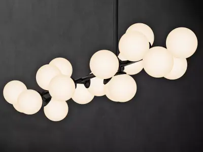 Mimosa pendant light with balls hanging from it 3D model