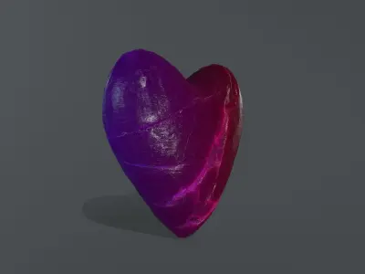 Broken Heart 3 Low-poly 3D model