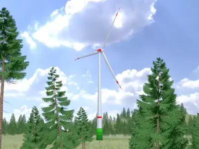 Wind turbine E82 H-162 RD 162 m 3D model