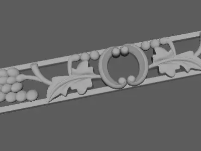 mirror ornate gold frame 3D model 3
