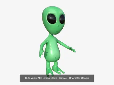 12 Cute Aliens A Collection - Simple - Character Design 3D Model Pack
