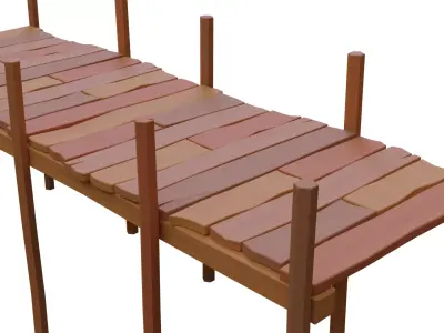 Wooden boardwalk Free 3D model