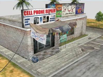 Market Design Low-poly 3D model