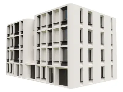 building 2 apartment Low-poly 3D model
