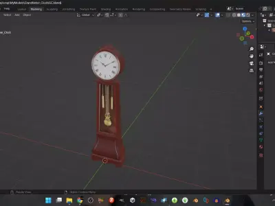 Grandfather Clock Free low-poly 3D model