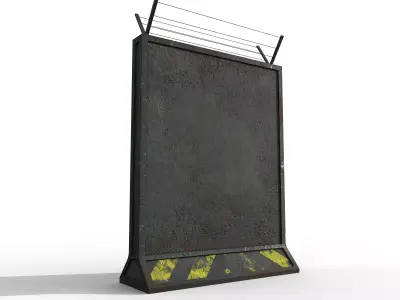Concrete Wall Barricade Barrier 3D model get