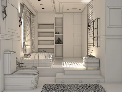 Bathrooms collection 1 bathroom designs with bathroom 3D Model Pack