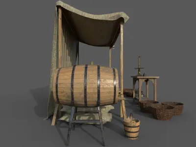 Camelot Market Square Low-poly 3D model