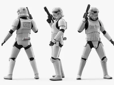  Star Wars Imperial Stormtrooper Raised Blaster Combat Pose 