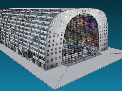 Rotterdam Market Hall lowpoly 3d model Low-poly 3D model
