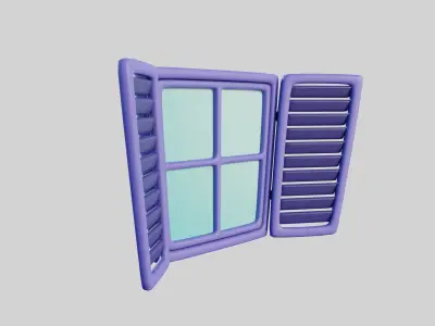 Cartoon Window 17b 3D model