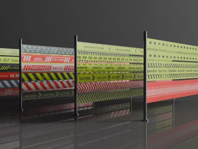 Street Traffic Tape Set Low-poly 3D model